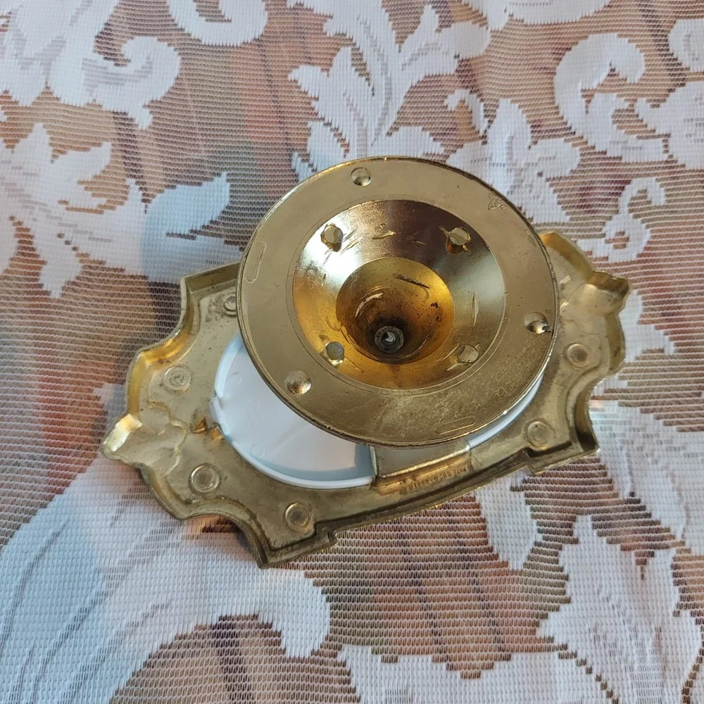 Vintage Hollywood Regency Gold White Pedestal Soap Dish Ornate Floral Vanity